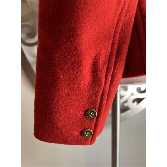 Ralph Lauren Blue Label Womens Jacket Size 8 Orange Wool Gold Buttons - Picture 5 of 10